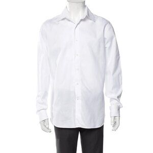 NEIMAN MARCUS Dress Shirt (16.5, White, Cotton)